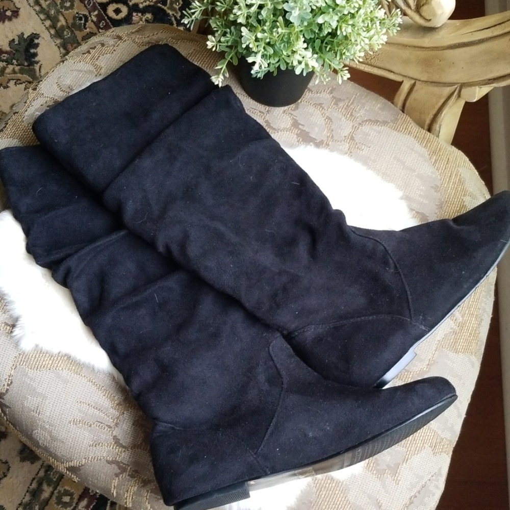 Tall faux suede boots